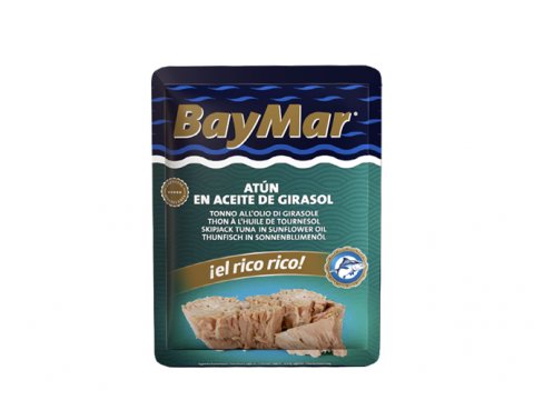 Atún listado BayMar en aceite de girasol. Pouch 1 kg/950 g esc